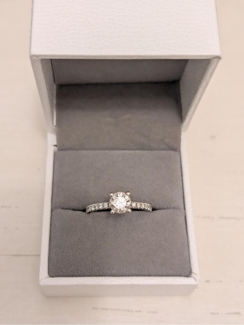 Classic Solitaire Cubic Zirconia Engagement Ring in Silver